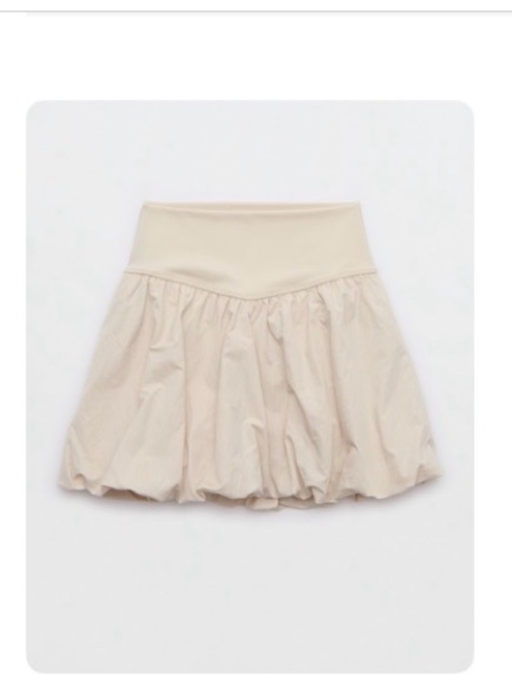 Aerie Cream Bubble Hem Skort